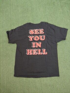 Linda Finegold See You In Hell Funny Black T Shirt Sz XL